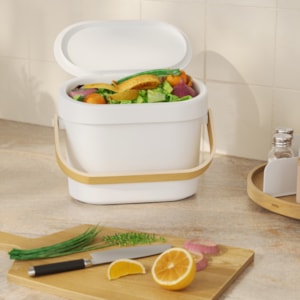 Lixeira de Cozinha Bellwood Abs Branco/Natural Umbra - 4L