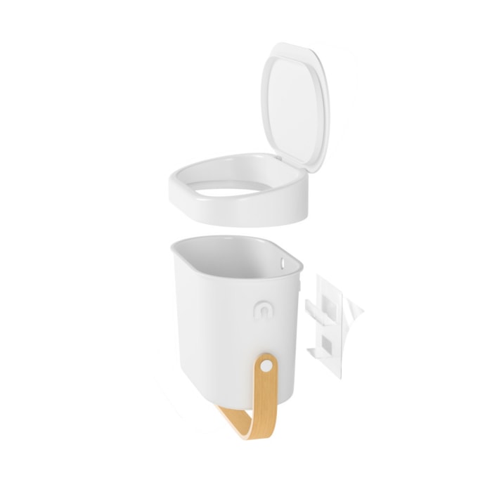 Lixeira de Cozinha Bellwood Abs Branco/Natural Umbra - 4L - Madel Home