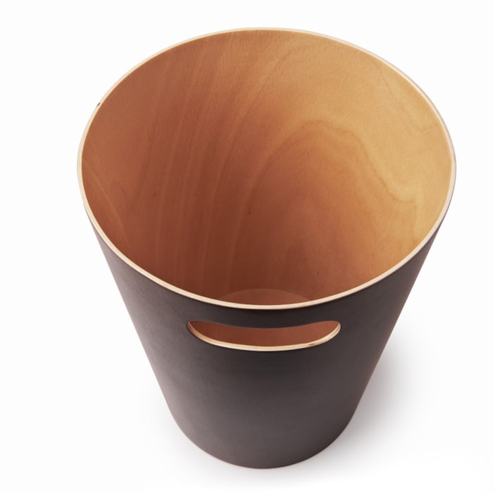 Lixeira de Madeira Woodrow Expresso Preto Umbra - 7,5L - Madel Home