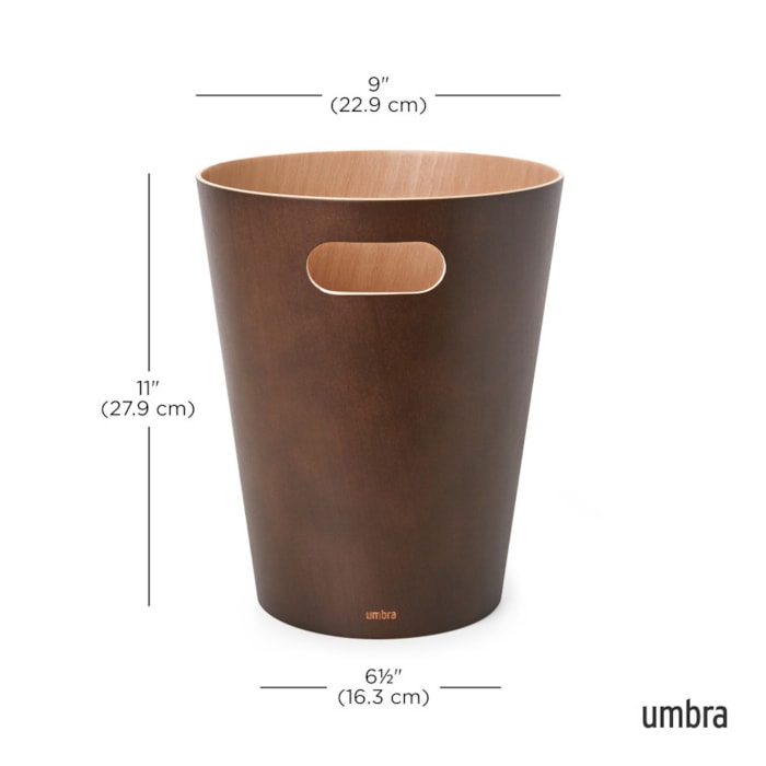 Lixeira de Madeira Woodrow Expresso Preto Umbra - 7,5L - Madel Home