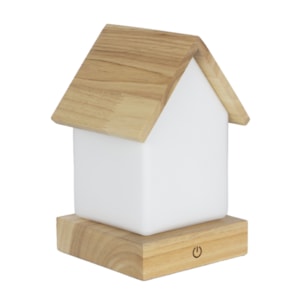 Luminária Casinha Infantil USB em Madeira - 20cm