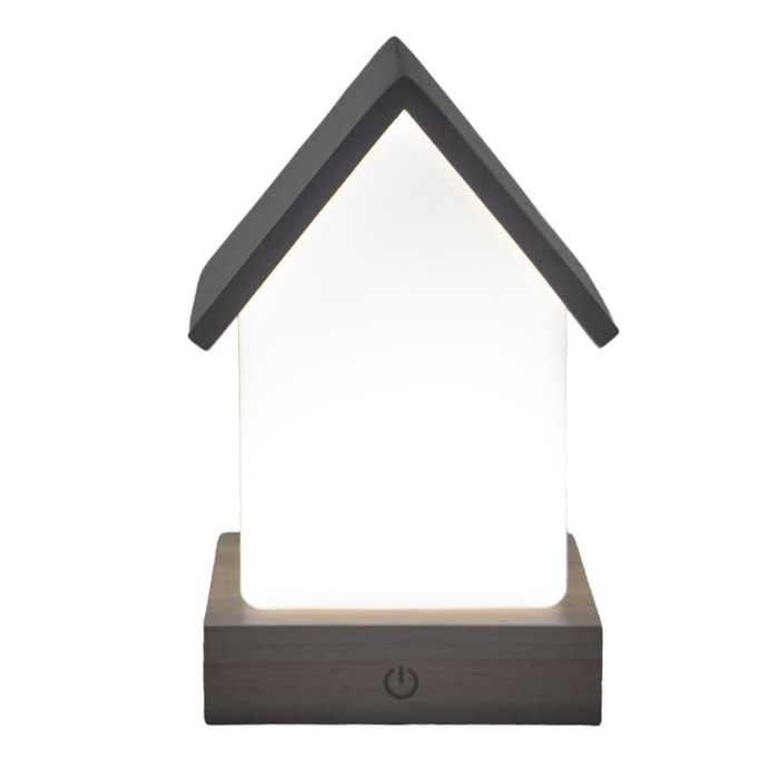 Luminária Casinha Infantil USB em Madeira - 20cm - Madel Home
