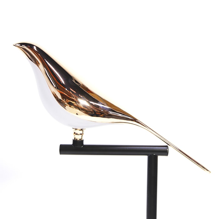 Luminária de Mesa Alumínio Bird Preto LED - 46cm - Madel Home