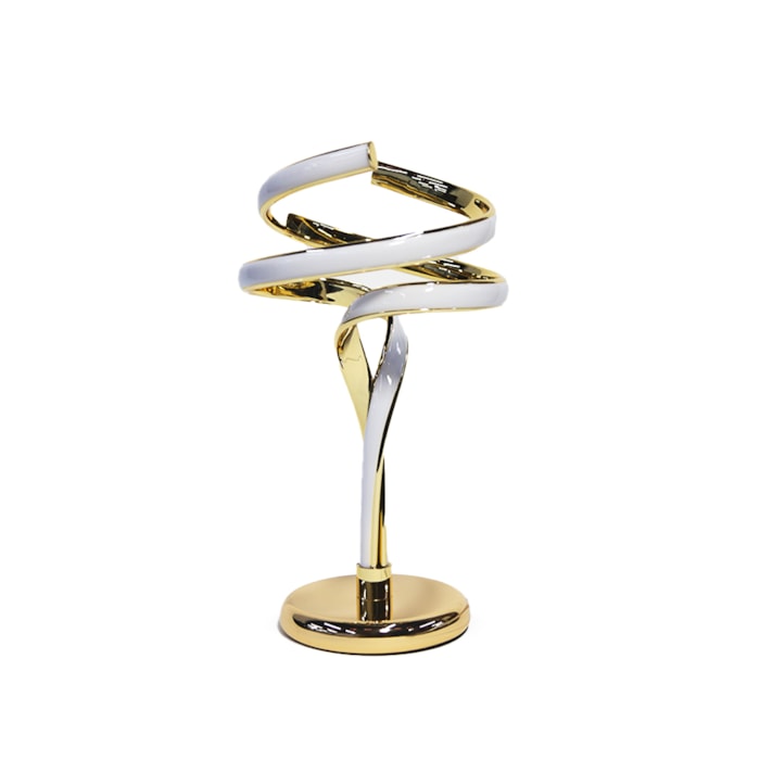 Luminária de Mesa Alumínio Brena Dourado LED - 39cm - Madel Home