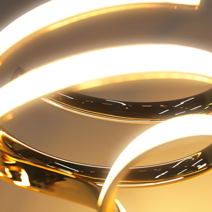 Luminária de Mesa Alumínio Brena Dourado LED - 39cm - Madel Home