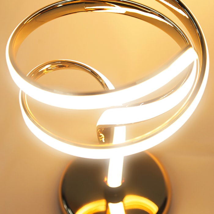 Luminária de Mesa Alumínio Brena Dourado LED - 39cm - Madel Home