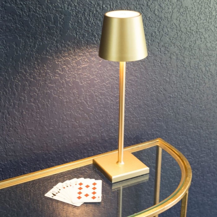 Luminária de Mesa Arbos Metal Dourado LED USB - 38cm - Madel Home