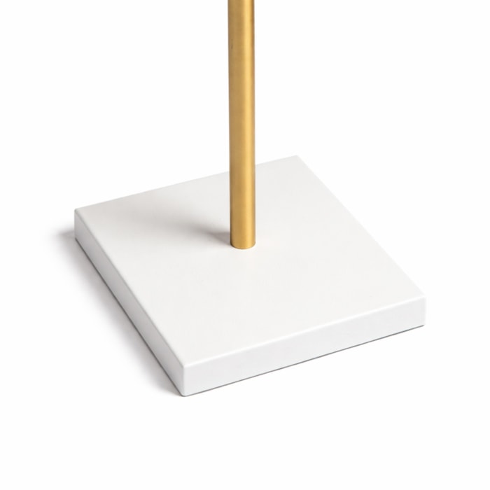 Luminária de Mesa Duo Noir Metal Branco e Dourado - 65cm - Madel Home
