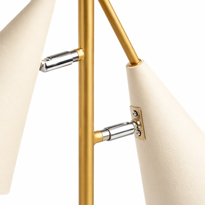 Luminária de Mesa Duo Noir Metal Nude e Dourado - 65cm - Madel Home
