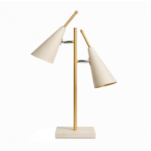 Luminária de Mesa Duo Noir Metal Nude e Dourado - 65cm