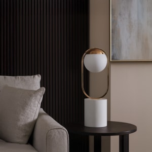 Luminária de Mesa Mármore Aurora Off-White P - 1,12m