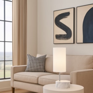 Luminária de Mesa Mármore Unique Off-White - 43,5cm 
