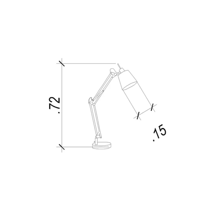 Luminária de Mesa Metal Scope Preto - 72cm - Madel Home