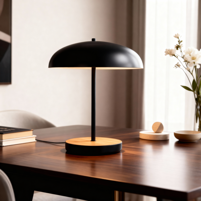 Luminária de Mesa Metal Serak Preto - 38cm - Madel Home
