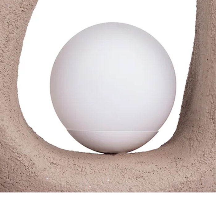 Luminária de Mesa Resina Leca Off-White - 42cm - Madel Home