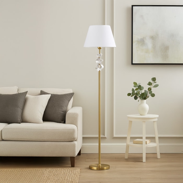 Luminária de Piso Hana Metal/Cristal Bronze - Madel Home