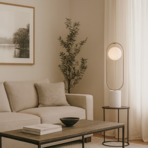 Luminária de Piso Mármore Aurora Off-White G - 1,50m