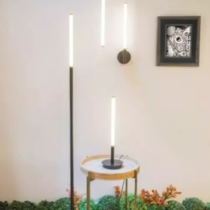 Luminária de Piso Metal Kaori Preto LED - 6,3W