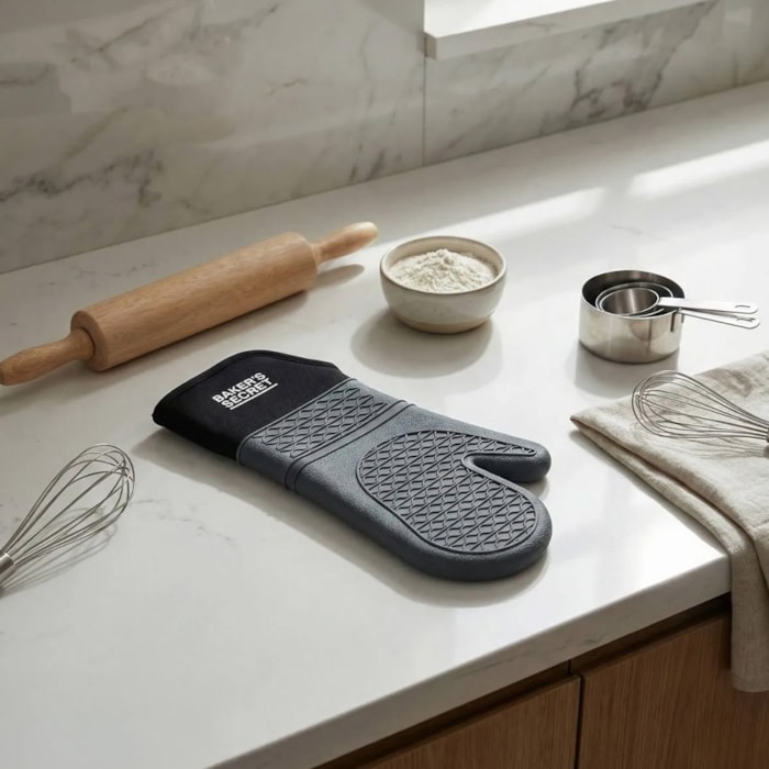Luva de Cozinha Térmica em Silicone Cinza Baker's Secret - Madel Home