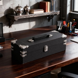 Maleta Organizadora de Mdf Preto - 33cm