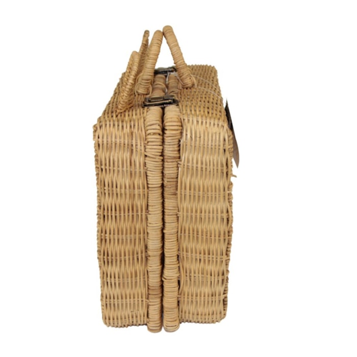 Maleta Ursinho Infantil em Rattan - 34cm - Madel Home