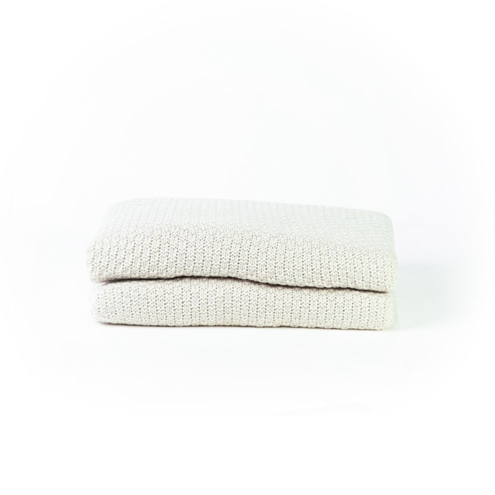 Manta Decorativa Bruma em Tricot Bege 140x200m - Madel Home