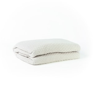 Manta Decorativa Bruma em Tricot Bege 140x200m