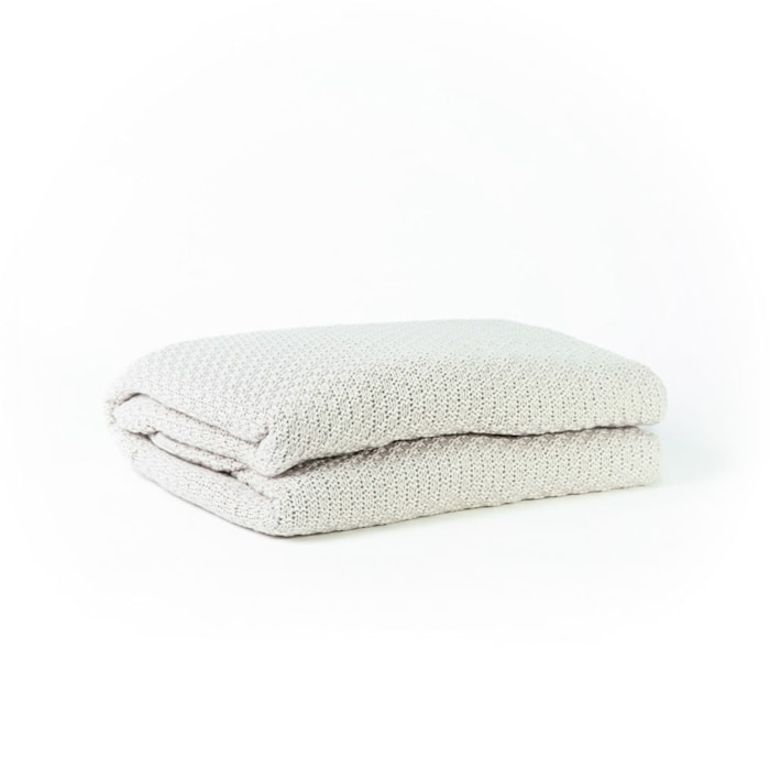 Manta Decorativa Bruma em Tricot Bege 140x200m - Madel Home
