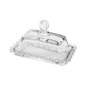 Manteigueira Retangular em Cristal Transparente Pearl  Wolff - 14cm
