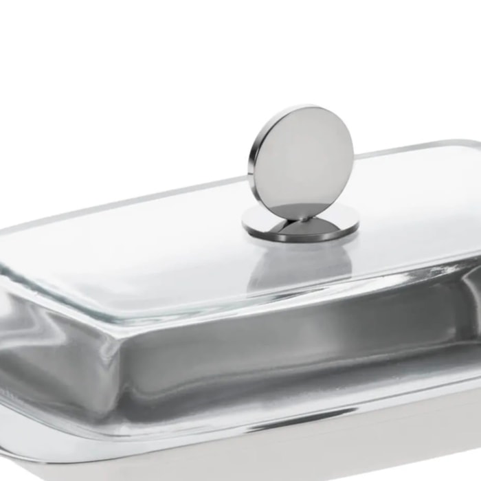 Manteigueira Retangular em Inox Gioia Riva - 20cm - Madel Home