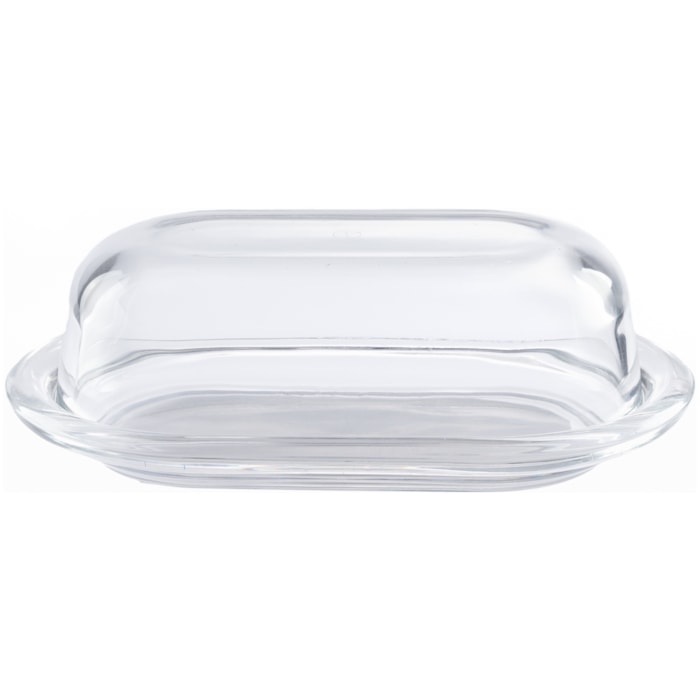 Manteigueira Retangular em Vidro Transparente Basic - 20cm - Madel Home