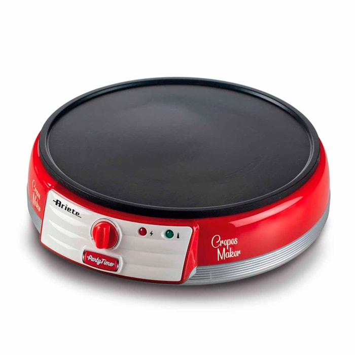 Máquina de Crepe Retrô 1000W Base Antiaderente Vermelho Ariete - 127V - Madel Home