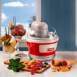 Máquina de Sorvete Retrô Party Time 12W 1,5L Vermelho Ariete - 220V
