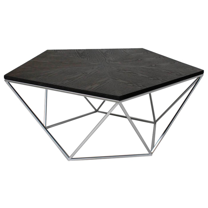 Mesa de Centro Orgânica em Madeira e Metal Marrom - 38x94cm - Madel Home
