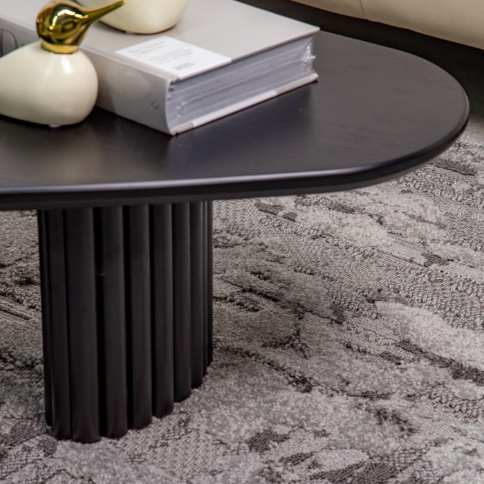 Mesa de Centro Orgânica Gaia em Madeira Preto Ébano P - 32x107cm - Madel Home