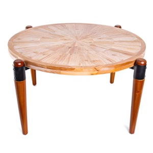 Mesa de Centro Redonda Solaris em Madeira Caramelo - 46x92cm