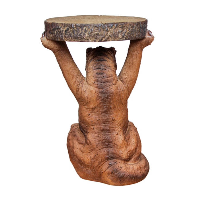 Mesa Lateral Dinossauro em Resina Marrom P - 23x35cm - Madel Home