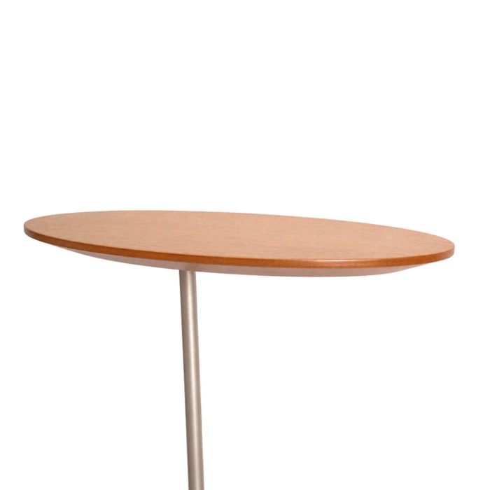 Mesa Lateral Orgânica Aula em Madeira Honey Clara e Champanhe - 58x34cm - Madel Home