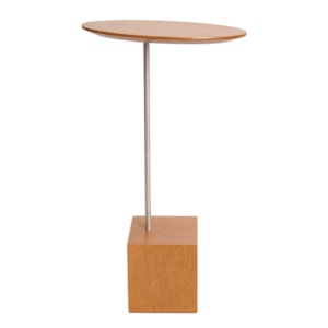 Mesa Lateral Orgânica Aula em Madeira Honey Clara e Champanhe - 60x44cm