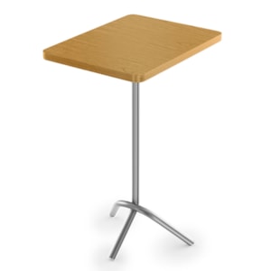 Mesa Lateral Quadrada Triplex em Madeira Cinamomo Mel e Champanhe - 38x55cm