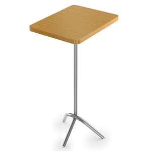 Mesa Lateral Quadrada Triplex em Madeira Cinamomo Mel e Champanhe - 38x65cm