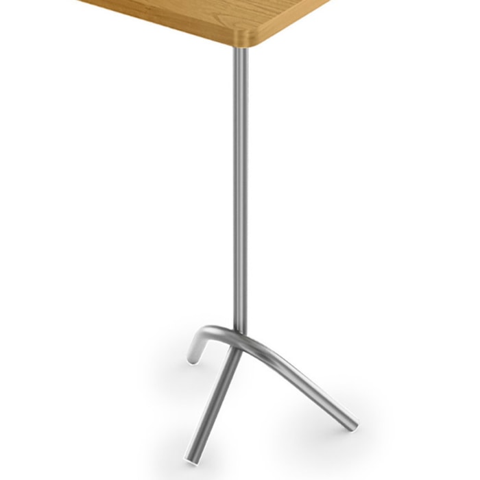 Mesa Lateral Quadrada Triplex em Madeira Cinamomo Mel e Champanhe - 38x65cm - Madel Home