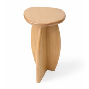 Mesa Lateral Redonda Alpe em Madeira Damasco - 54x38cm