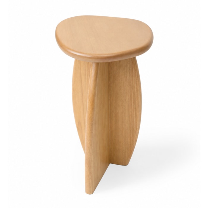 Mesa Lateral Redonda Alpe em Madeira Damasco - 54x38cm - Madel Home