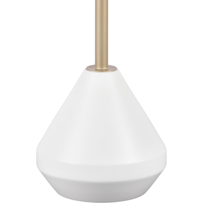 Mesa Lateral Redonda Argélia em Vidro Branco e Champanhe - 45x55cm - Madel Home