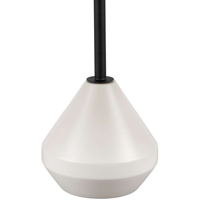 Mesa Lateral Redonda Argélia em Vidro Branco e Preto - 45x55cm - Madel Home