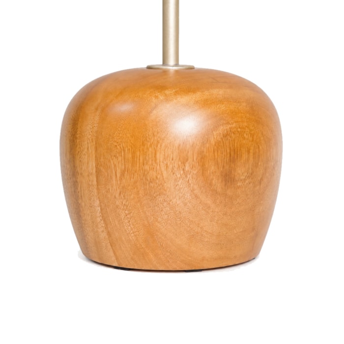 Mesa Lateral Redonda Bossa em Madeira Honey Clara e Champanhe - 66x35cm - Madel Home