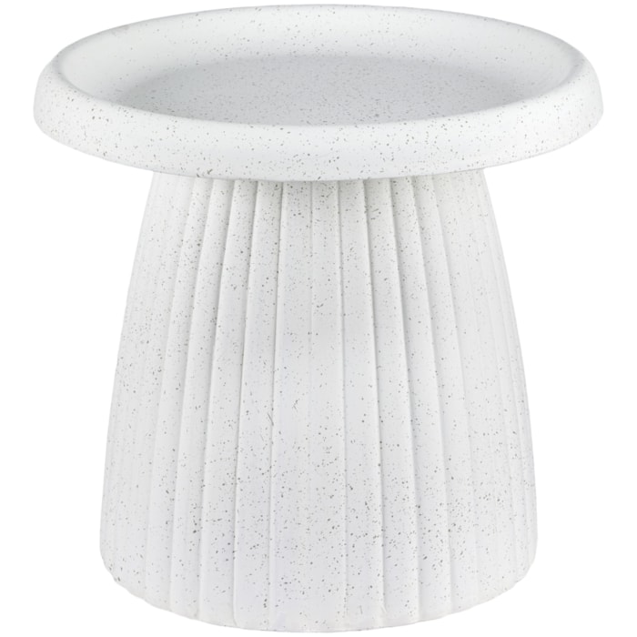 Mesa Lateral Redonda em Resina Branca - 48x49cm - Madel Home