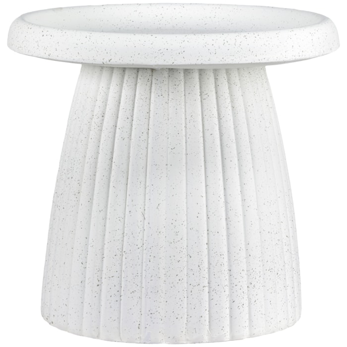 Mesa Lateral Redonda em Resina Branca - 48x49cm - Madel Home
