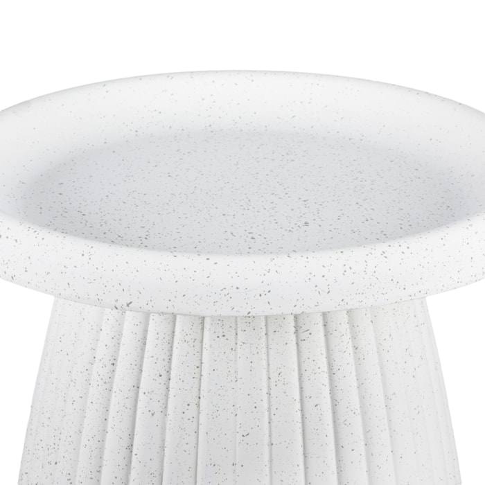 Mesa Lateral Redonda em Resina Branca - 48x49cm - Madel Home